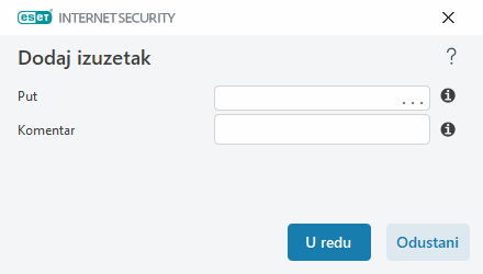 Dodaj izuzetak