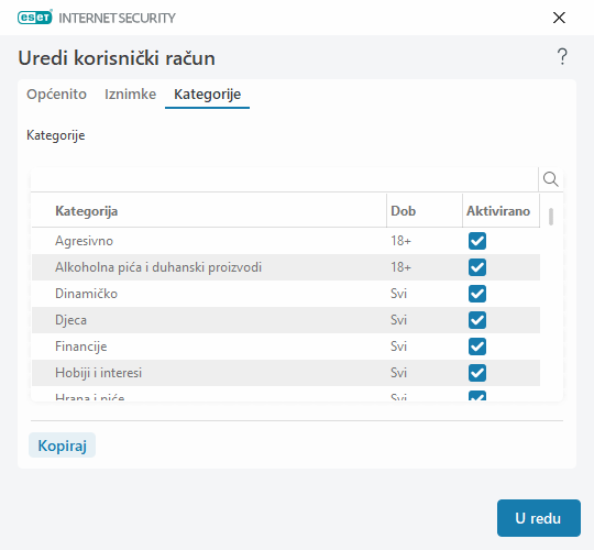 Uredi korisnički račun