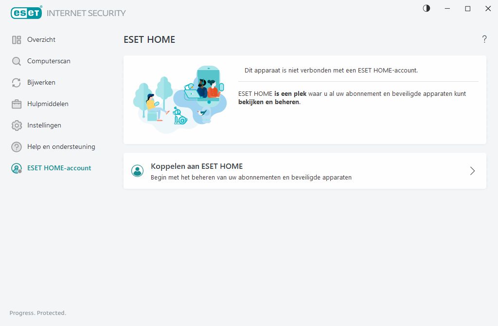 Aanmelden bij ESET HOME