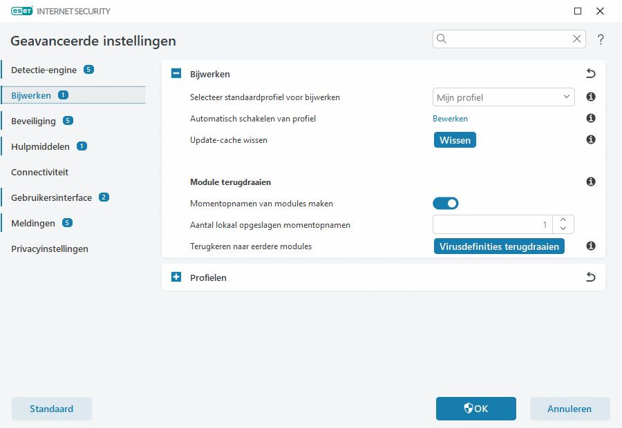 Optie voor extra updates 