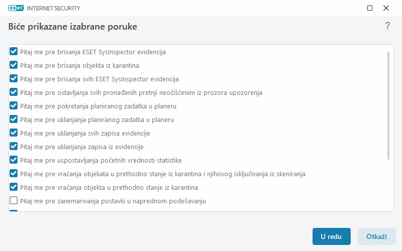Poruke potvrde Poruke potvrde