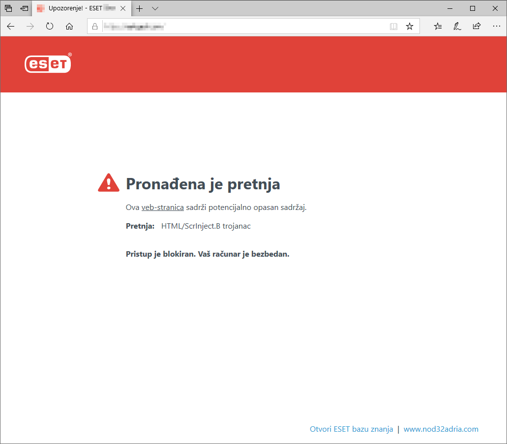 Pronađena je pretnja Pronađena je pretnja