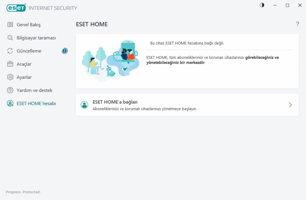 ESET HOME bağlantı Durumu