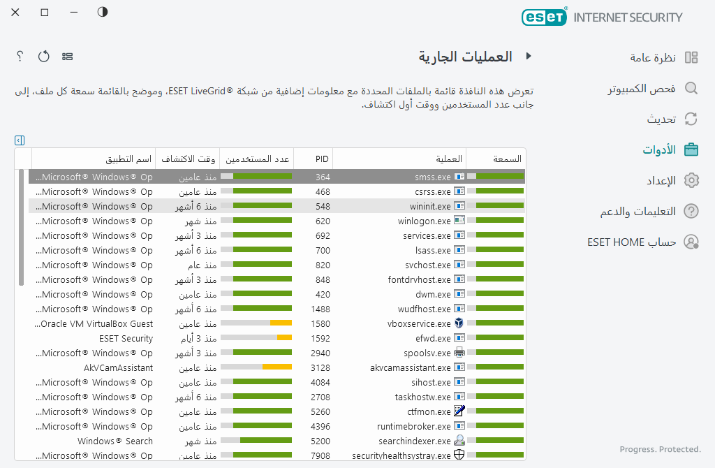 العمليات الجارية العمليات الجارية