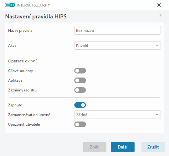 Úprava pravidla HIPS