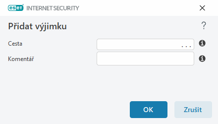 Přidat výjimku Přidat výjimku