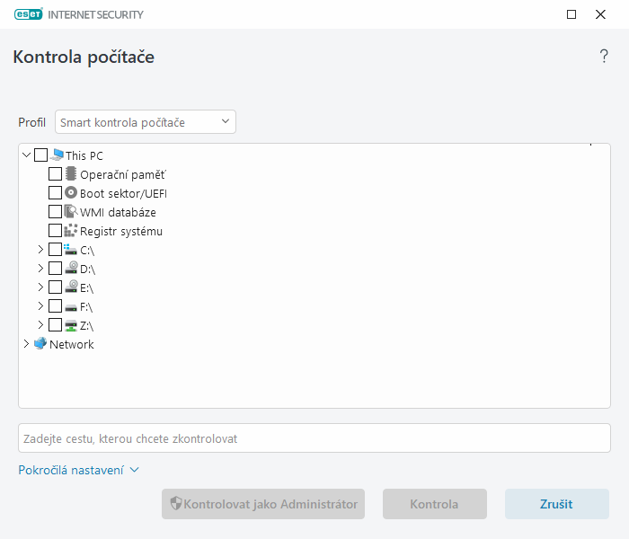 Volitelná kontrola Volitelná kontrola