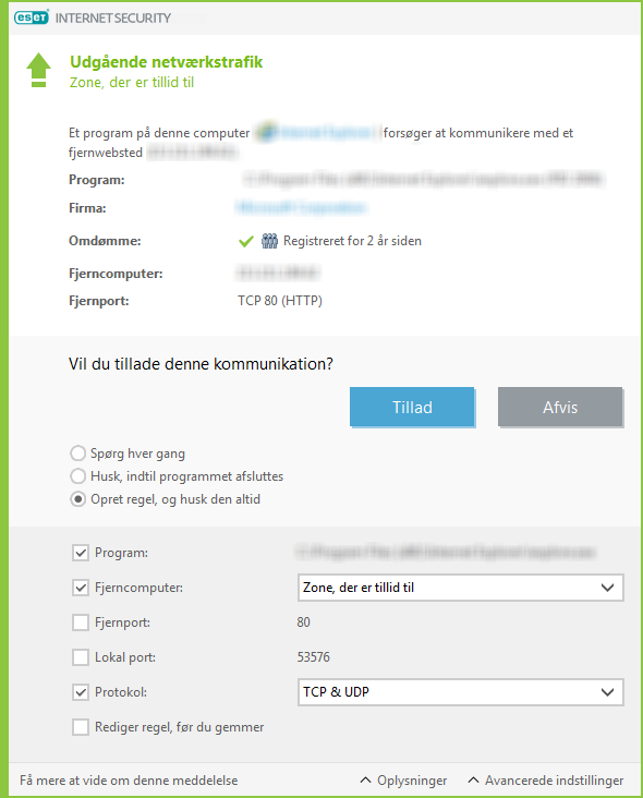 Udgående netværkstrafik Udgående netværkstrafik
