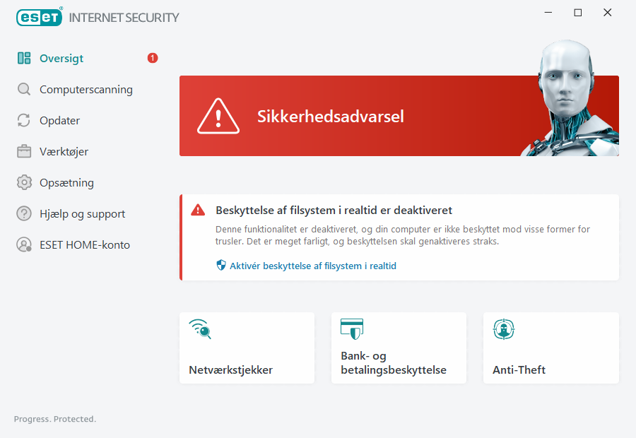 Kritisk problem angivet Kritisk problem angivet