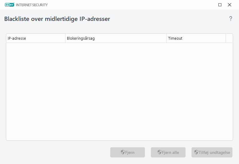 Midlertidig blackliste over IP-adresser Midlertidig blackliste over IP-adresser