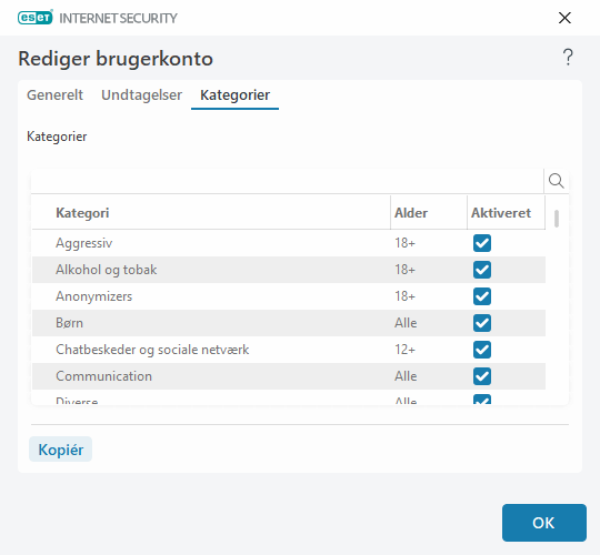 Rediger brugerkonto Rediger brugerkonto