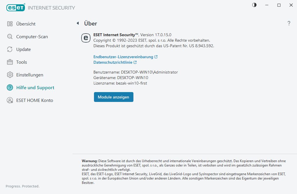 Details zur installierten Version Details zur installierten Version