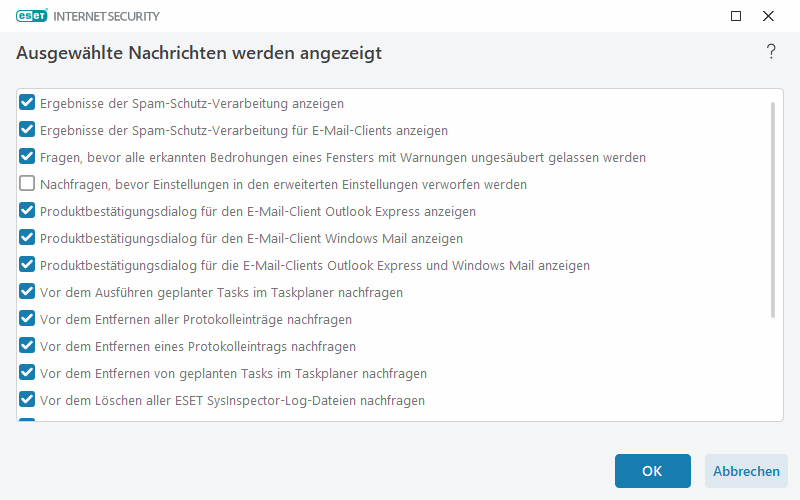 Bestätigungsnachrichten Bestätigungsnachrichten