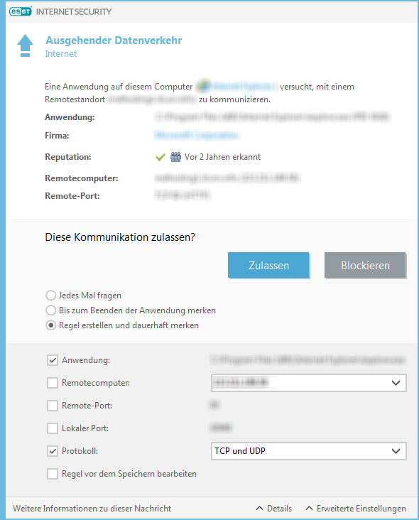 Ausgehender Datenverkehr Ausgehender Datenverkehr