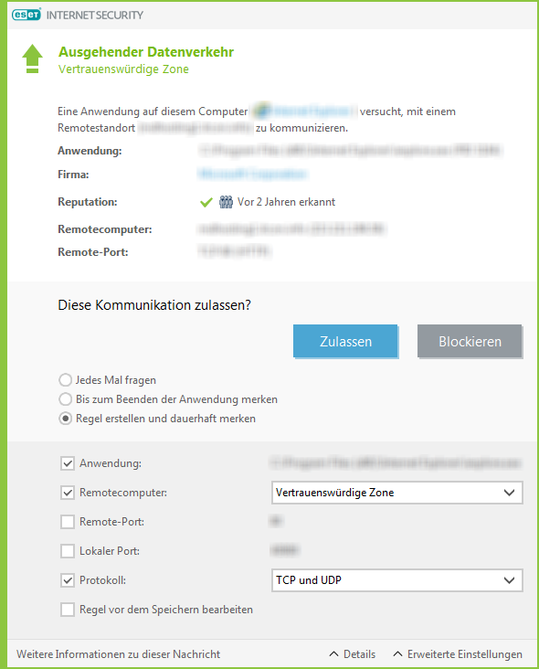 Ausgehender Datenverkehr Ausgehender Datenverkehr