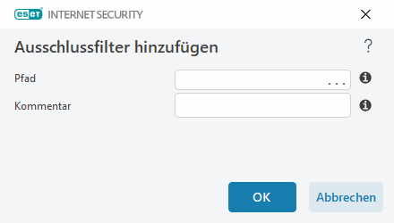 Ausschlussfilter hinzufügen Ausschlussfilter hinzufügen