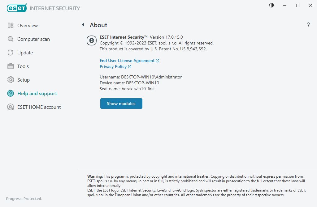 Details about installed version Details about installed version