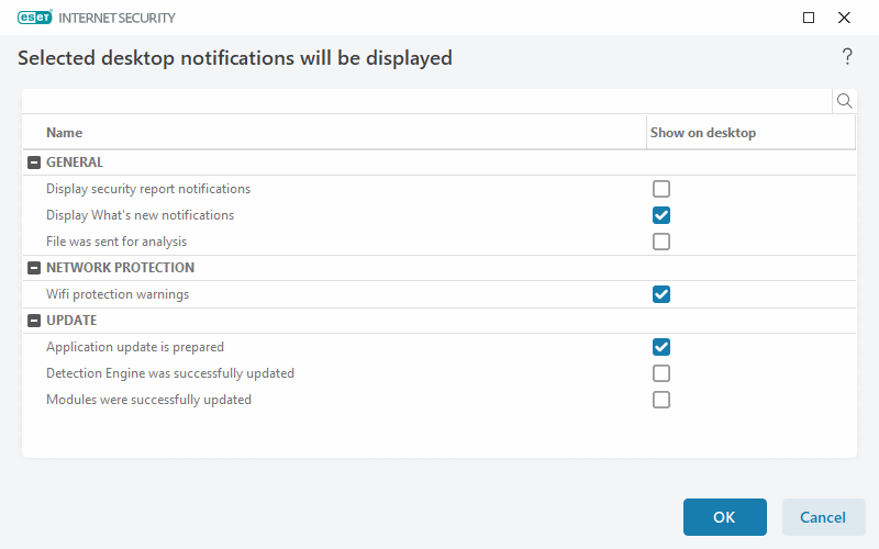 Desktop notifications Desktop notifications