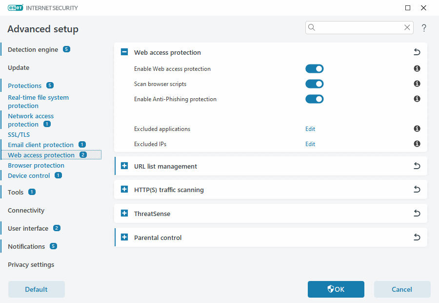 Web access protection Web access protection