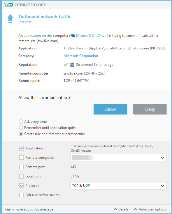 Outbound network traffic Outbound network traffic