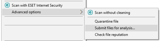 Context menu Context menu
