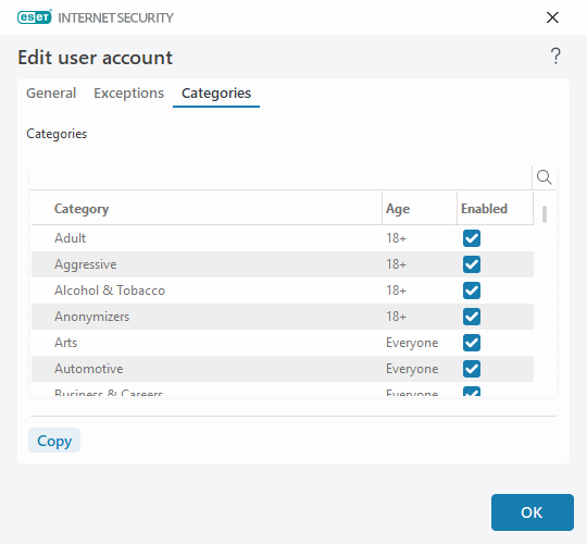 Edit user account Edit user account