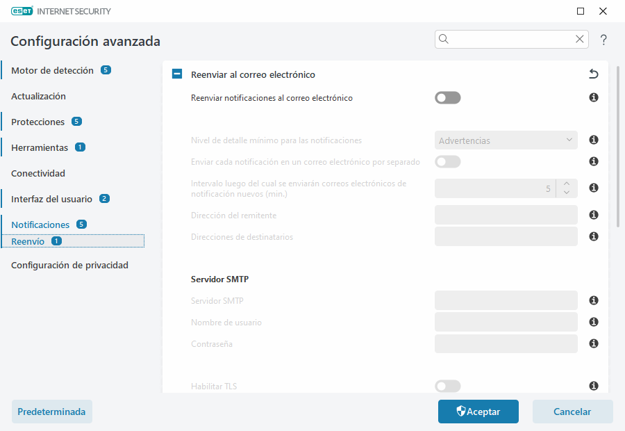 Reenvío de notificaciones Reenvío de notificaciones