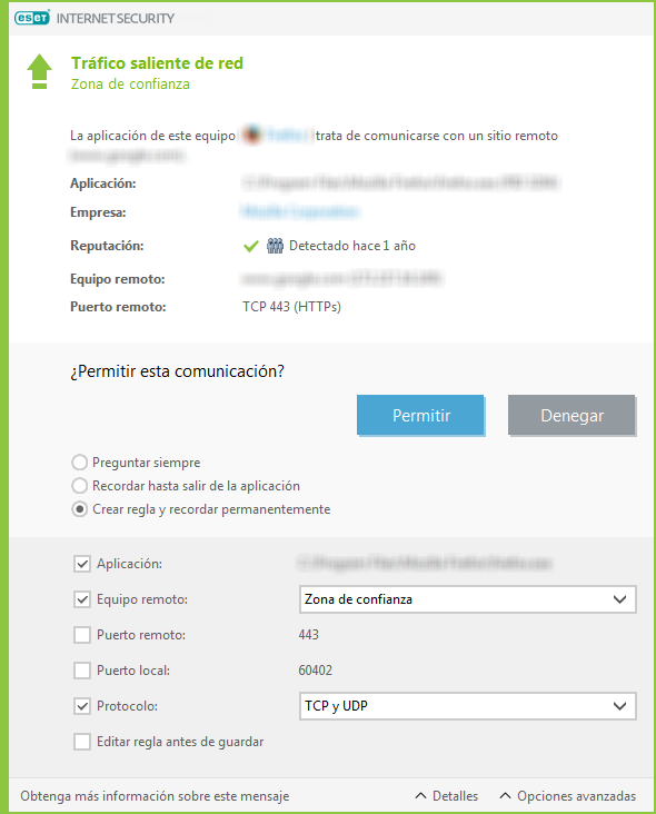 Tráfico saliente de red Tráfico saliente de red