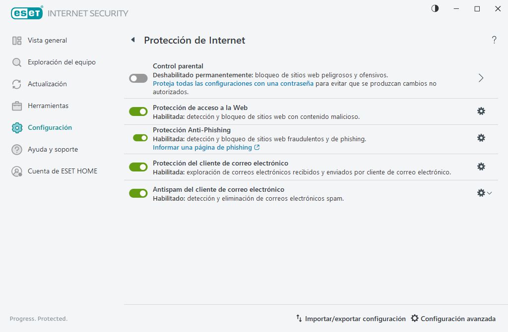 Protección de Internet Protección de Internet