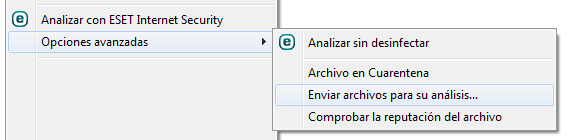 Menú contextual Menú contextual