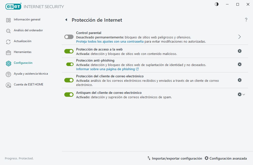 Protección de Internet Protección de Internet