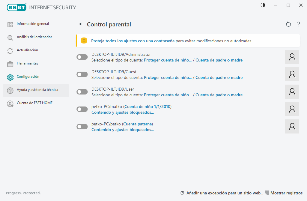 Control parental Control parental