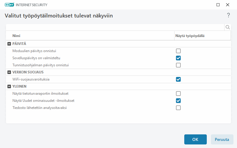 Työpöytäilmoitukset Työpöytäilmoitukset
