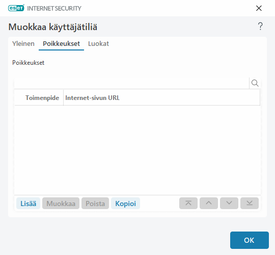 URL-osoitteen poistaminen