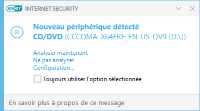 Nouveau périphérique détecté Nouveau périphérique détecté