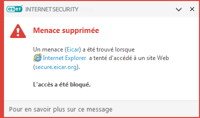 Menace supprimée Menace supprimée