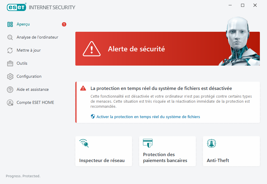 Problème critique indiqué Problème critique indiqué