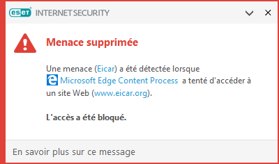 Menace supprimée Menace supprimée