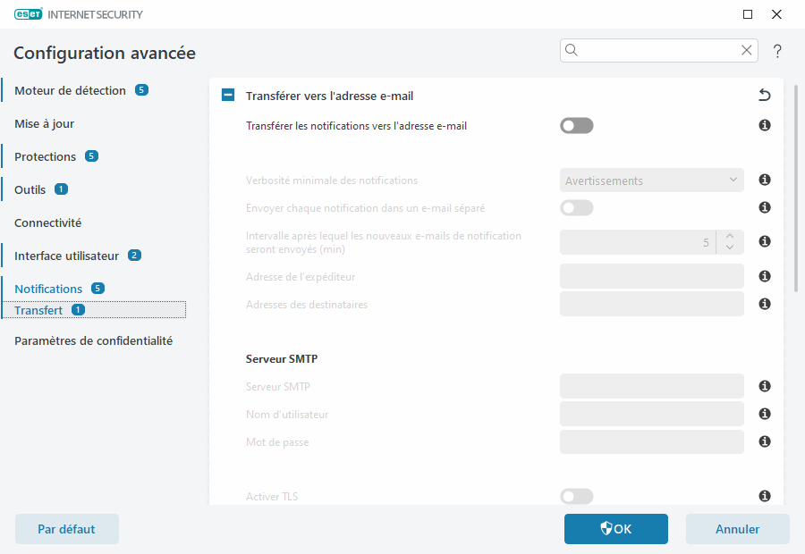 Transfert de notifications