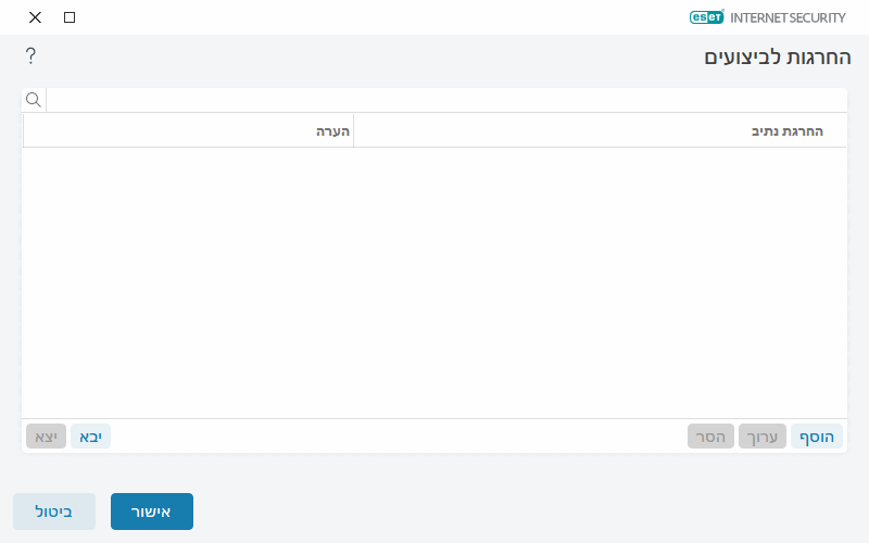 החרגות לביצועים