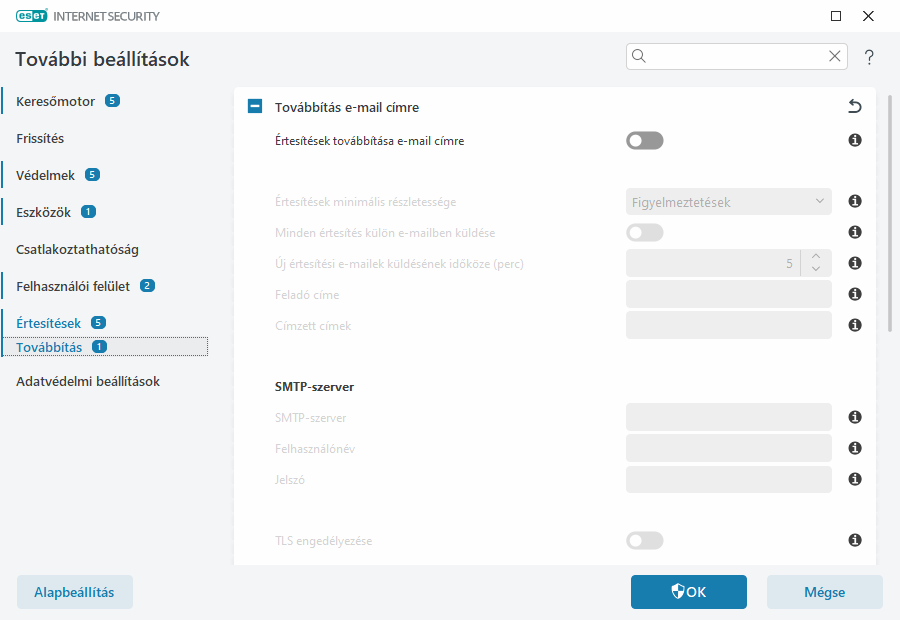 Értesítések továbbítása Értesítések továbbítása