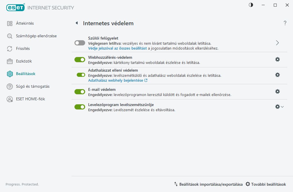 Internetes védelem Internetes védelem