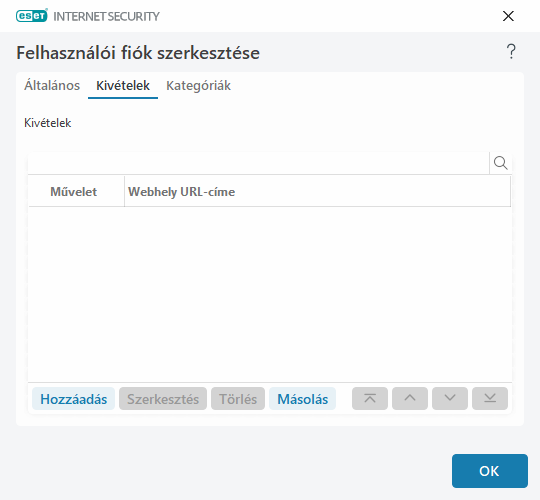 Felhasználói fiók szerkesztése