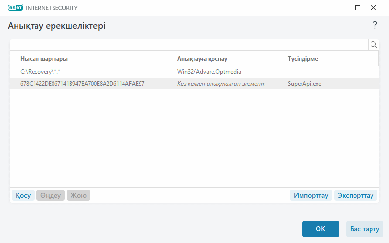 Анықтау ерекшеліктері