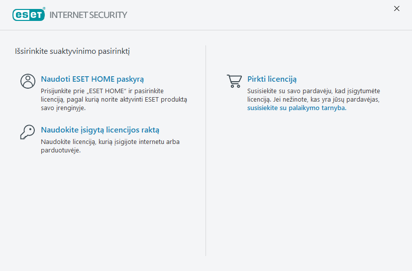 Produkto aktyvinimas