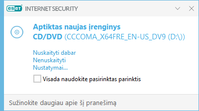 Aptiktas naujas įrenginys Aptiktas naujas įrenginys