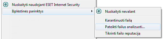 Kontekstinis meniu Kontekstinis meniu