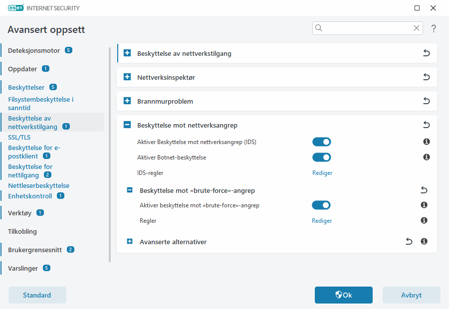 Beskyttelse mot «brute-force»-angrep