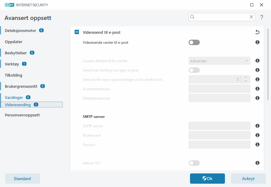 Videresending av varsler Videresending av varsler