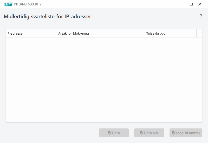 Midlertidig svarteliste for IP-adresser Midlertidig svarteliste for IP-adresser